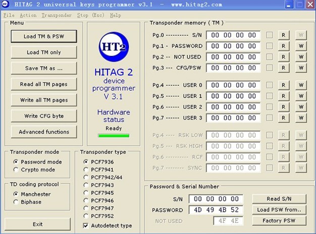 Hitag2 V3.1プログラマー ソフトウェア1