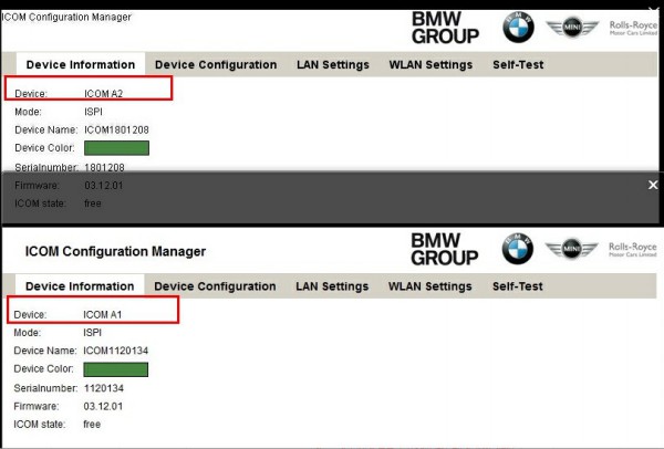 BMW ICOM A2の比較