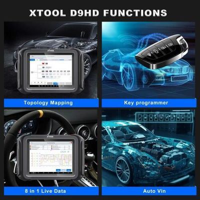XTOOL D9HD Truck and Car diagnostic tool 12V to 24V 42+Special Functions Topology Mapping for Diesel/gasoline Replace PS90 PRO