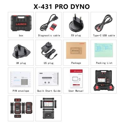 Launch X431 PRO Dyno 8" Bi-directional Diagnostic Scanner Support 37+Special Functions TPMS ADAS and CAN FD DoIPnostic Scanner 37+ Special Functions Support ECU Coding CAN-FD DoIP upgraded Ver of PRO