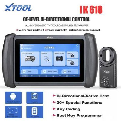 XTOOL InPlus IK618 Key Programming Tool with KC100 Programmer and EEPROM Adapter Support Bi-Directional Control, 31+ Services, OE Full Diagnos