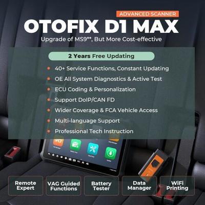 2025 OTOFIX D1 MAX Full System Diagnostics Bi-Directional Scanner Support ECU Coding DoIP & CAN FD 40+ Services